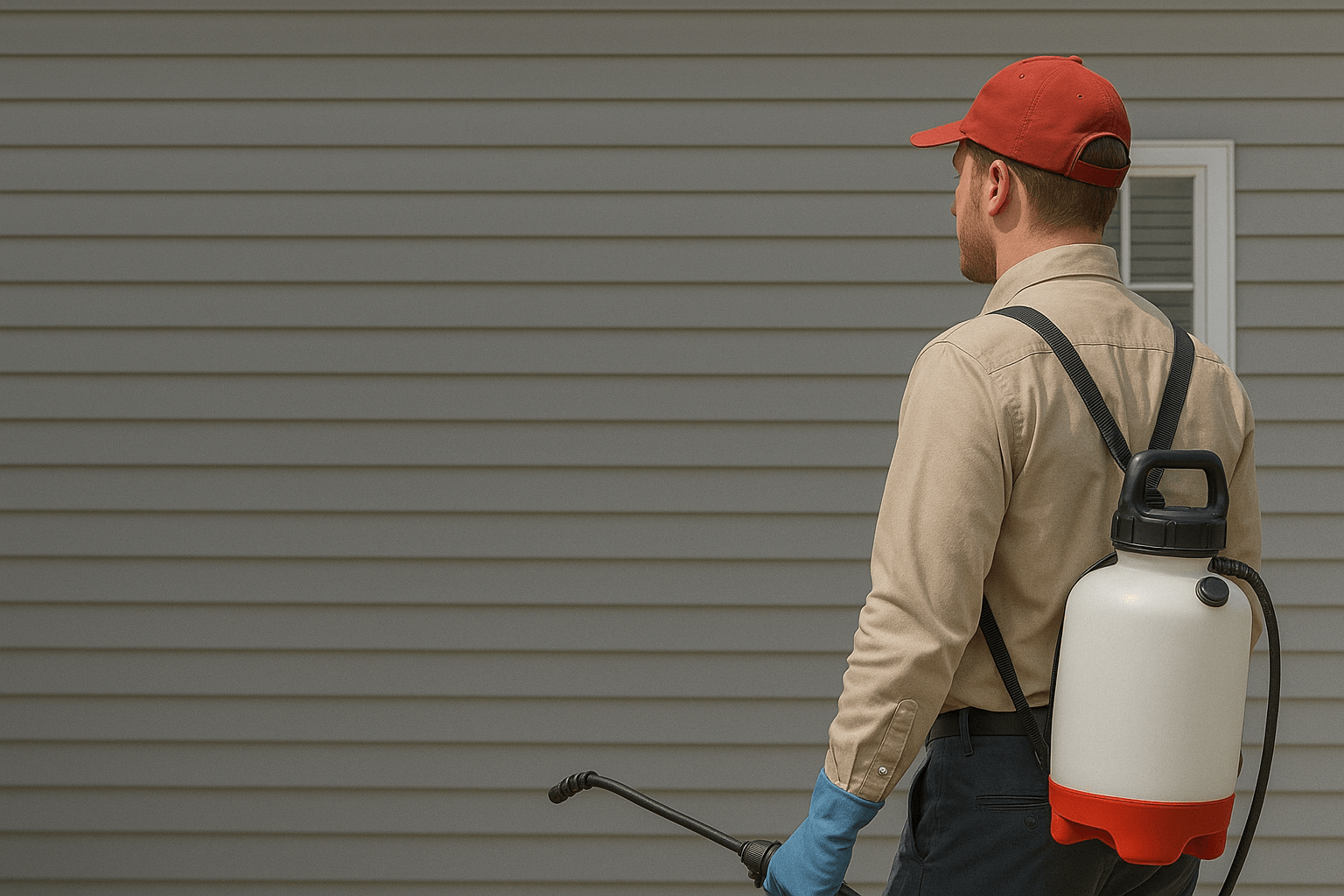 Pest control team or home exterior
